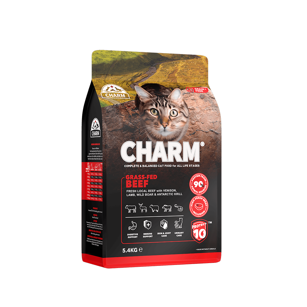 CHARM - Grass-Fed Beef – Hornfrit kattefoder med frisk oksekød