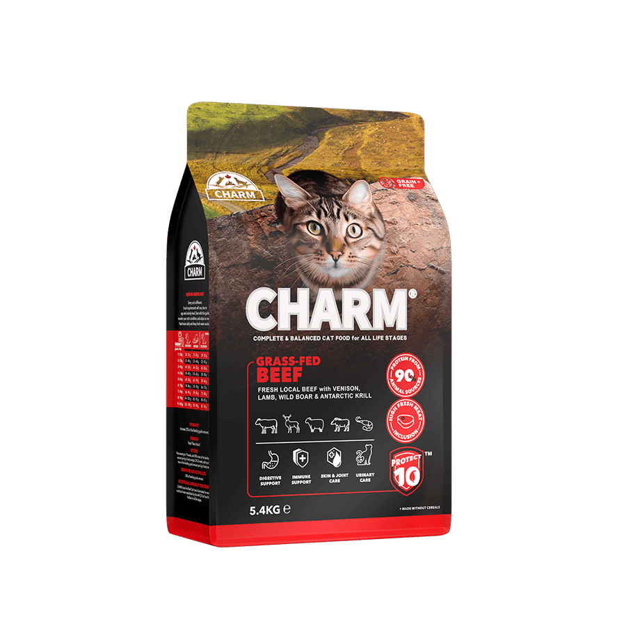 CHARM - Grass-Fed Beef – Hornfrit kattefoder med frisk oksekød
