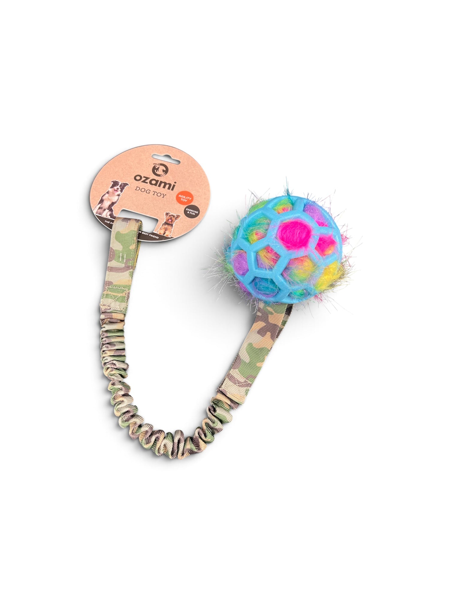 Bungee med gummibold og plys - Ozami