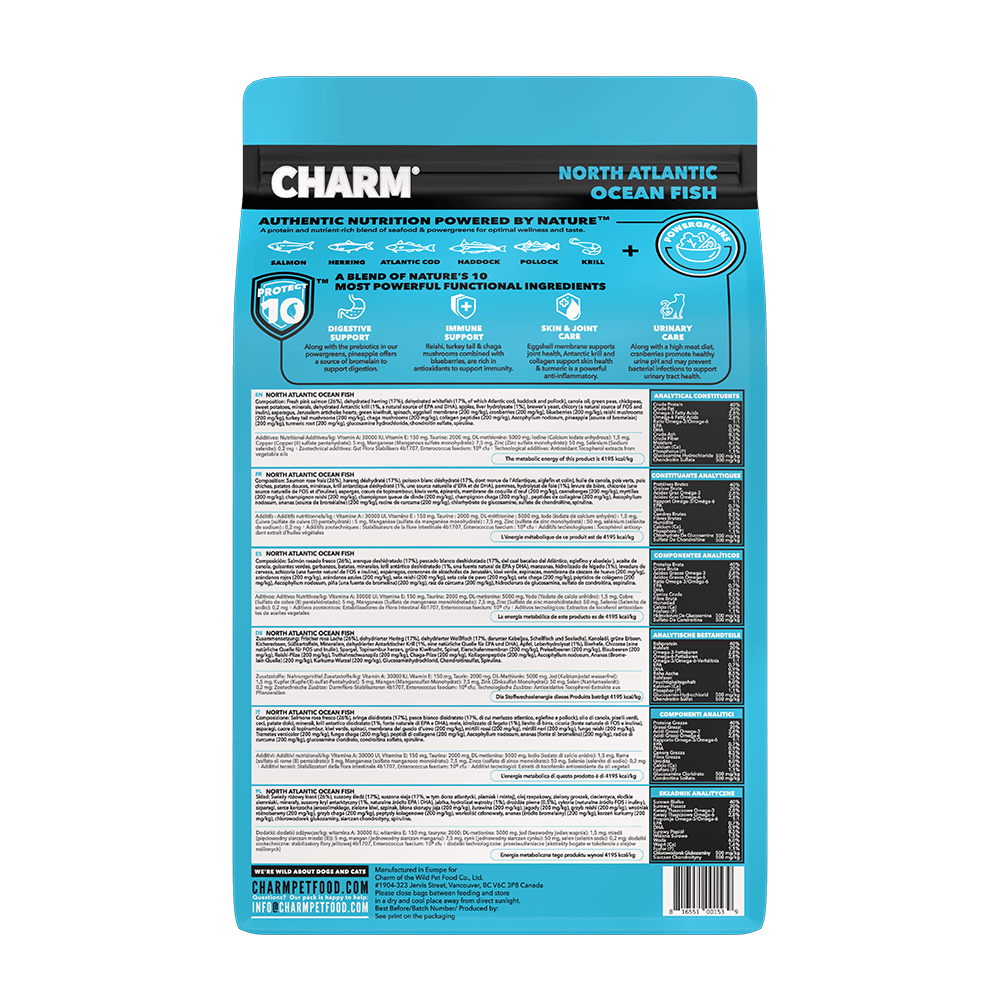 CHARM - North Atlantic Ocean Fish – Kornfrit kattefoder med nordatlantisk laks