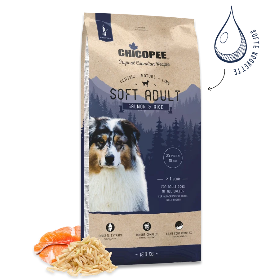 Chicopee Classic Nature Line - Soft Adult, Salmon & Rice 15 kg