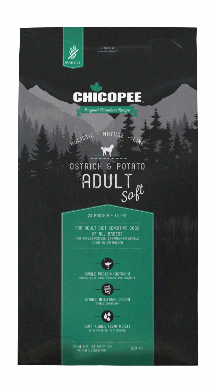 Adult Ostrich & Potato semisoft 2 kg - Chicopee Holistic Nature Line