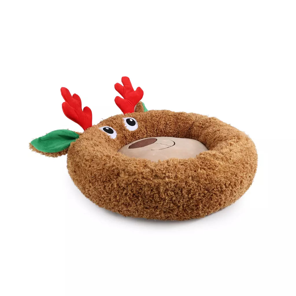 Donut hundeseng i juletema