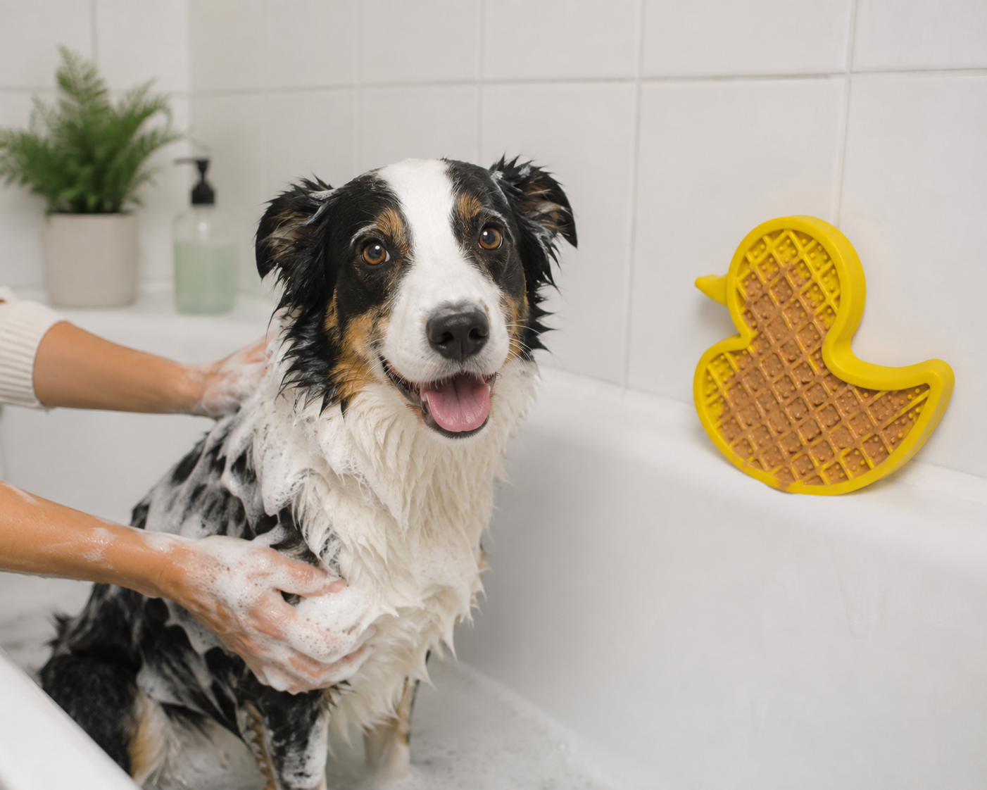 Calm Paws Bath Anti-Anxiety Duck – slikkemåtte med sugekop