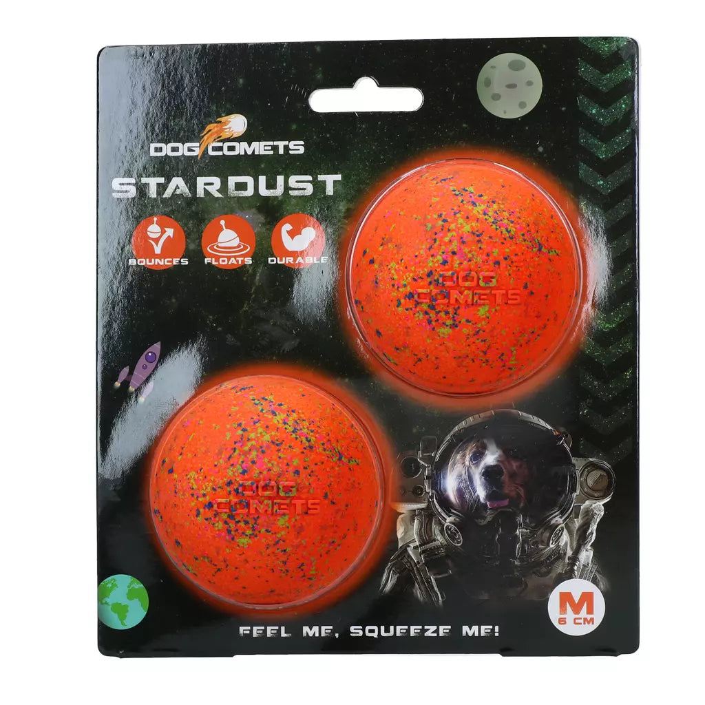 Dog Comets Ball - 2-pak Orange
