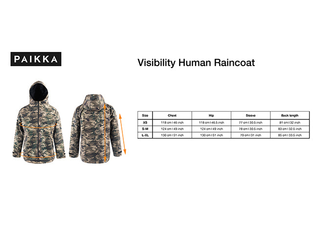 Paikka sort Refleks Regnfrakke Unisex