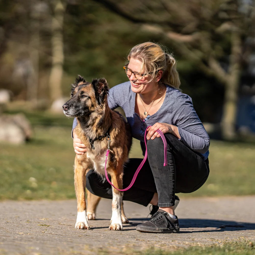 Sprenger Reflective Nylon Hundesnor – Slidstærk & Reflekterende, Pink