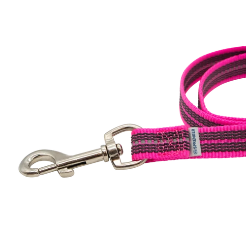 Sprenger Reflective Nylon Hundesnor – Slidstærk & Reflekterende, Pink