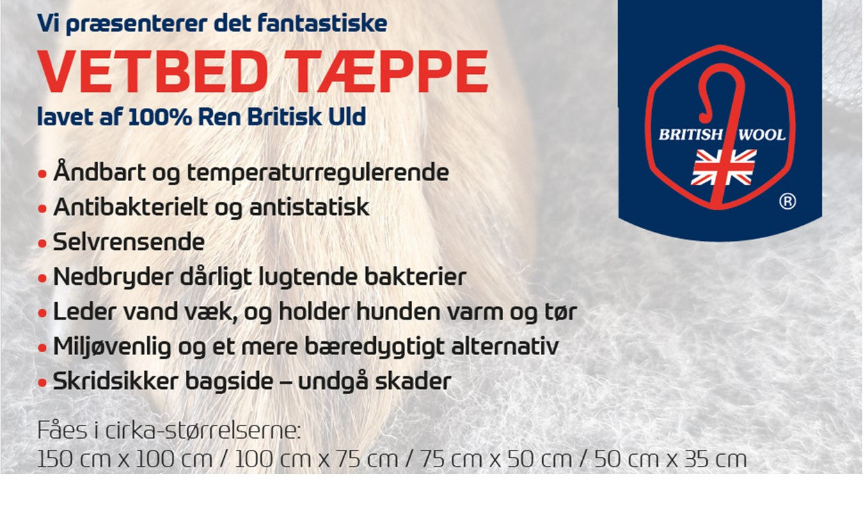 Vetbed 100 % Ren Britisk Uld - Medium
