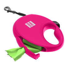 WAU DOG Flexline med poseholder - Pink