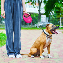 WAU DOG Flexline med poseholder - Pink