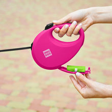 WAU DOG Flexline med poseholder - Pink
