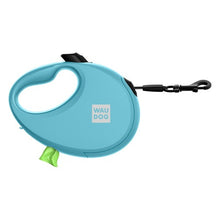 WAU DOG Flexline med poseholder - Blå