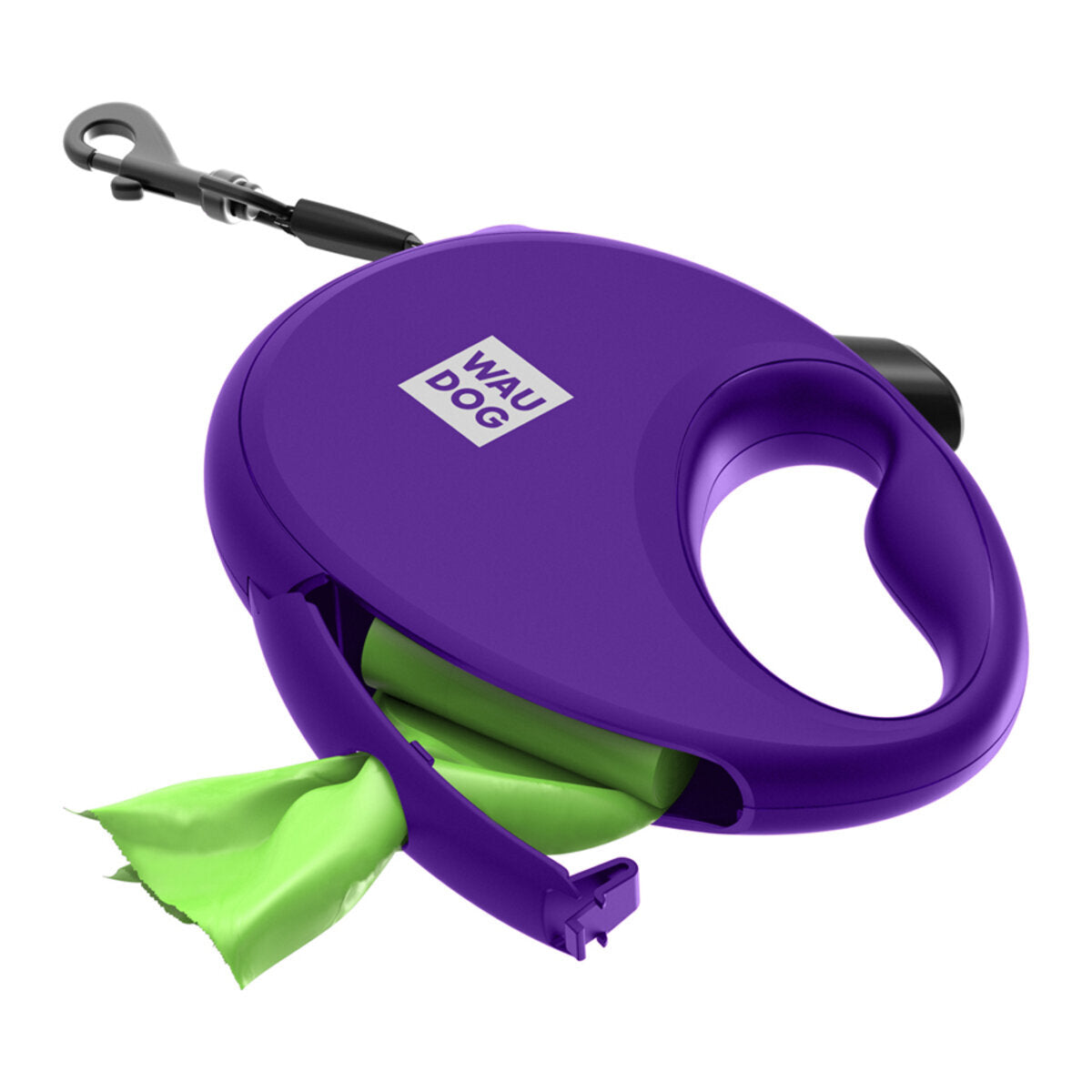 WAU DOG Flexline med poseholder - Lilla
