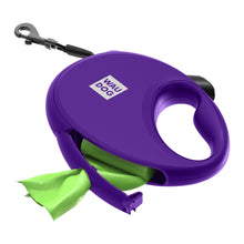 WAU DOG Flexline med poseholder - Lilla