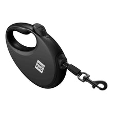 WAU DOG Flexline med poseholder - Sort